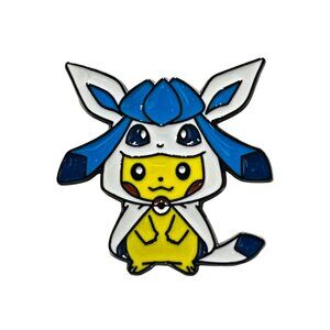 Pokemon Inspired Pikachu Glaceon Fan Made Enamel Pin